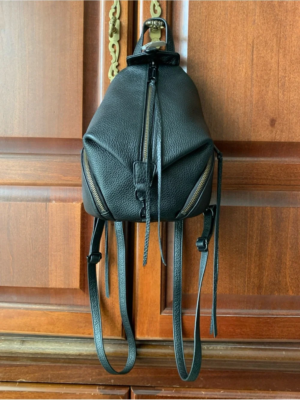 NWT Rebecca Minkoff Convertible Mini Julian Leather Backpack Black